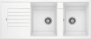Blanco Zia 8 S, chiuveta silgranit 1160x500x190 mm, 2 camere, alb, BLA-515597