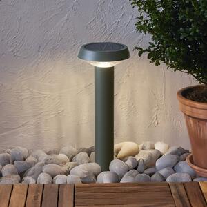 STAR TRADING Lampă solară cu LED și țăruș de fixare în pământ Casa, verde, înălțime 45 cm, Verde, Plastic, Modern, Spot de exterior / vârf de pământ