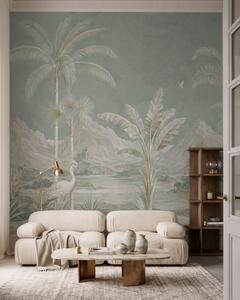 Tapet Peisaj tropical în nuanțe delicate de verde, Fototapet Natură, w05819 : Uwalls.ro