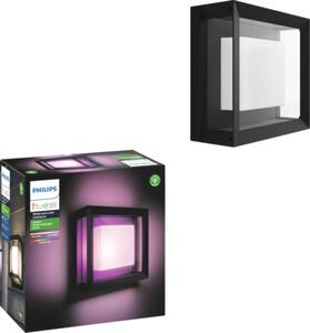 Aplică tavan/perete cu LED integrat Philips Hue Econic 15W 1150 lumeni, lumină RGBW, pentru exterior IP44, negru