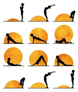 Poster Kubistika - Yoga sun, (40 x 60 cm)