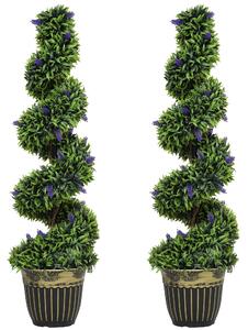 HOMCOM Set de Două Plante Artificiale Lavandă 90cm | Aosom Romania