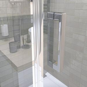 Cabină de duș pătrată Jungborn SETTE 75x75x200 cm profil crom sticlă transparentă, ușă dreapta