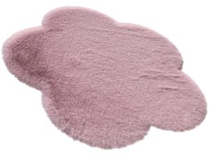 Covor pufos Solevito Romance model floare mov Ø 60 cm