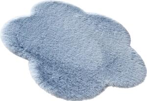 Covor pufos Solevito Romance model floare albastru Ø 60 cm