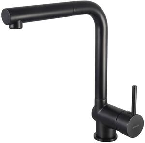 Deante Aster, baterie pentru chiuveta cu gura de scurgere, negru mat, DEA-BCA_N73M
