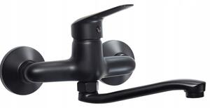 Deante Boro, robinet de lavoar montat pe perete 150 mm, negru, BMO_N50M