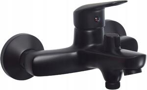 Deante Boro, baterie pentru cada montată pe perete 150 mm fără accesorii de duș, negru mat, BMO_N10M