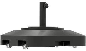 Outsunny Bază pentru Umbrelă cu Roți și 2 Frâne, Bază Reumplibilă din HDPE pentru Umbrelă cu Nisip 25 kg sau Apă 19 kg, pentru Stâlpi de Ø38/48 mm, 48x48x32,5 cm, Negru | Aosom Romania