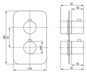 Deante BOX, capac exterior pentru BOX termostatic, titan, DEA-BXY_DEBT