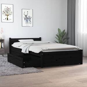 Cadru de pat cu sertare Single 3FT, negru, 90x190 cm