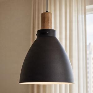 Lindby Lampă suspendată Trebale, E27, Ø 28 cm, negru, metal, reglabil, Negru, Camera de zi / sufragerie, Metal, Scandinavă