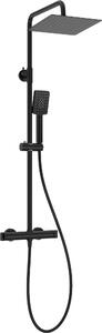 Deante Cascada, baterie termostatica de dus cu set de dus, negru mat, DEA-NAC_N4HT