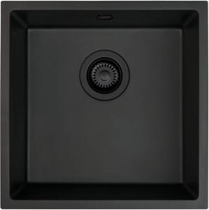 Deante Corda, chiuveta cu 1 camera 440x440x200mm, negru mat, DEA-ZQA_N10A