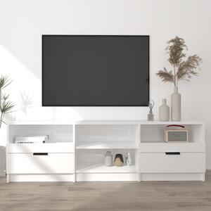 Comodă TV, alb extralucios, 150x33,5x45 cm, lemn prelucrat