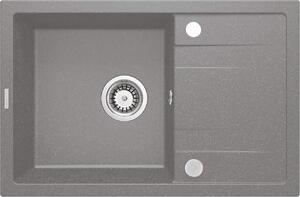 Deante Corio, chiuveta granit cu 1 camera 670x440x175 mm, gri metalic, DEA-ZRC_S113
