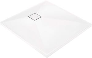 Deante Correo, cadă de duș pătrată din granit 80x80x3,5 cm, alb mat, DEA-KQR_A42B