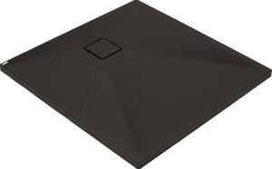 Deante Correo, cadă de duș pătrată din granit 80x80x3,5 cm, negru mat, DEA-KQR_N42B