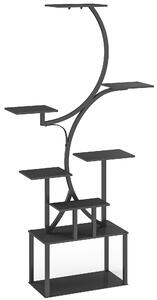 Outsunny Suport pentru Plante cu 8 Rafturi în Formă de S, Suport Ghivece Metalic pentru Interior și Exterior, pentru Grădină, Balcon, Terasă, Cameră de Zi, 74x26x158,5 cm, Negru | Aosom Romania