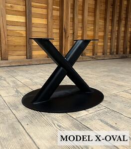 Măsuță de cafea Stejar Masiv „Eclipse Oak” – 76x67x6 cm - X - oval
