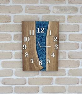 Ceas de perete premium "Deep Ocean" din stejar - 40x30cm
