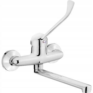 Clinica Deante Joko, baterie de perete pentru chiuvetă 150 mm cu pârghie medicală, crom, BOJ_080C