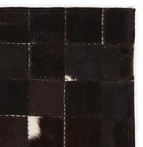 Covor piele naturală, mozaic, 120x170 cm Pătrate Negru/alb