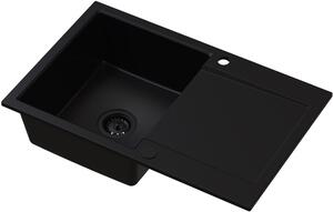Ruvetti Signum chiuvetă din granit 79x50 cm negru 3001S_FB160_W