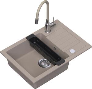 Ruvetti Natu Compact chiuveta cu baterie și accesorii bej/oțel LP_3200-NC6244BE_W