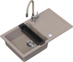Ruvetti Natu Maxi chiuveta cu baterie și accesorii bej/oțel LP_3200-NM7744BE_W