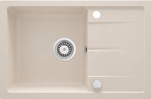 Deante Leda, chiuveta blat granit 670x440x164 mm W/O, 3.5" + sifon, 1 camera, bej, ZRD_5113