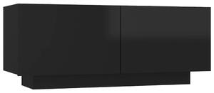 Comodă TV, negru extralucios, 100x35x40 cm, PAL