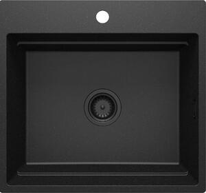Deante Magnetic, chiuvetă din granit cu 1 cameră 560x520x220mm, grafit metalic, DEA-ZRM_G10A