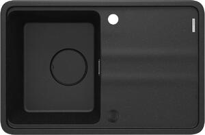 Deante Momi, chiuveta granit cu 1 camera 670x440x230 mm cu sifon economic, grafit metalic, DEA-ZKM_G11A