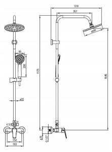 Deante Neo Boro, set de duș cu robinet cu pârghie + cap de ploaie superior + cap de duș manual cu 3 funcții, negru mat, NER_N1RK