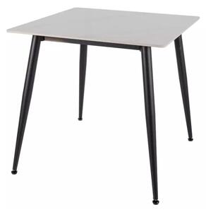 Masa de sufragerie RION 80x80 cm cu blat ceramic, marmura alba