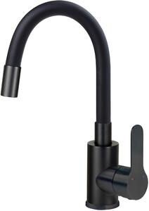 Deante Neo, baterie chiuveta cu brat flexibil h-310, negru mat, DEA-BLU_N24M