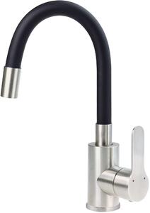 Deante Neo, baterie chiuveta cu brat flexibil h-310, otel negru mat, DEA-BLU_B240
