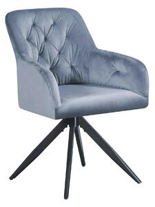 Scaun rotativ MAX, albastru deschis/negru, stofa catifelata/metal, 61x