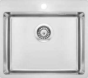 Deante Olfato, chiuvetă sub placă din oțel inoxidabil cu 1 cameră B/O 550x505x200 3,5" + sifon care economisește spațiu, model satinat periat, ZPO_01…