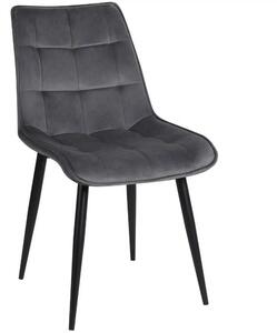 Scaun RON, gri inchis/negru, stofa catifelata/metal, 48x62x87 cm