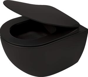 Deante Peonia, vas WC cu scaun, fără margine, negru mat, DEA-CDEDNZPW