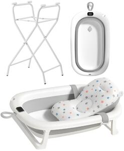 JAKS Cădiță pentru baie cu accesorii gri Olaf Variante de tăviță: Cădiță pentru baie + pernă + suport
