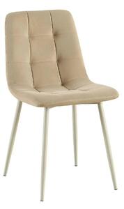Scaun TED, bej/negru, stofa catifelata/metal, 46x54x88 cm