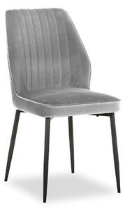 Scaun LEX, gri deschis/negru, stofa catifelata/metal, 47x60x89 cm