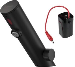 Deante Sense, robinet pentru chiuvetă fără atingere cu control al temperaturii, sursă de alimentare 4xAA, negru mat, DEA-BQR_N29R