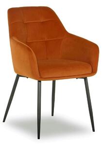 Scaun UGO NEW, caramiziu/negru, stofa catifelata/metal, 58x62x85 cm