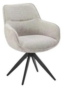 Scaun rotativ TURIN, bej/negru, stofa clasica/metal, 65x62x86 cm