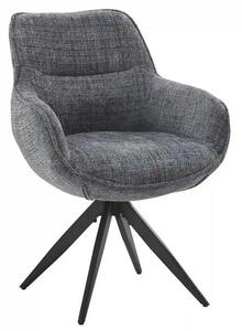 Scaun rotativ TURIN, gri inchis/negru, stofa clasica/metal, 65x62x86 c