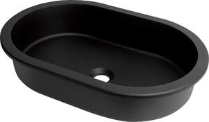 Deante Silia, chiuveta granit pentru incasare de jos 588x390x145 mm, negru mat, DEA-CQS_NU6U